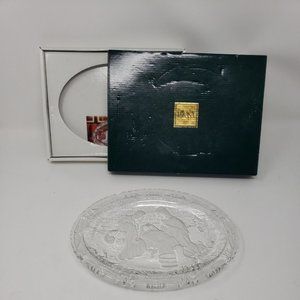 Mikasa Germany Clear Glass Frosted Nativity Scene Oval Plate with box 9x7